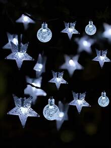 1 Set Solar Powered Lights - 20/50/100 LED Beads, 8 Modes, IP65 Waterproof, Outdoor Fairy Lights For Garden, Patio, Fence, Gazebo, Holiday, Party, Camping, Ramadan Eid Decoration (Warm White/Colorful) - Yellow - View 18