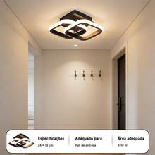 One-Piece Indoor Pendant Light, Double-Sided Ceiling Light, 3000K-6000K, Suitable For Hallways, Staircases, Balconies, Terraces, Living Rooms, And Kitchens. - Black - View 4