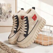 2025 Winter Fashion New For WomenSnow Boots, Plush Cute Plush Thick Bottom Lace-Up For Women Snow Boots,Ankle Boots.Women's Short Plush Lined Snow Boots - Anti-Slip & Perfect For Outdoor Winter Boots For Women - 藍色 - 查看 4