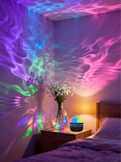USB Automatic Rotating Wave Projection Lamp, Suitable For Bedroom Relaxation And Home Party Decoration