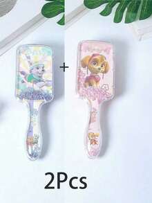 1pc Paw Patrol Character Shaped Comb, Cute Ryder, Chase, Rubble, Sky, Zuma Air Cushion Detangling Brush, Glitter Brush - Multicolor - View 10