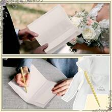2 Set Wedding Vow Cards With Ribbon And Pens His And Hers Vow Books Paper Notebook Wedding Keepsake Essentials Elegant Bridal Shower Ceremony Tradition - Classic - View 4