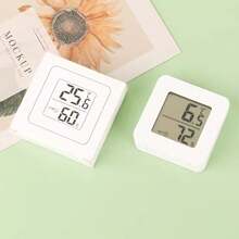 3pcs Mini Home Dehumidifier Thermometer, Digital Hygrometer, Household Precise Humidity Meter, High Accuracy Temperature And Humidity Monitor With Large LCD Display, Suitable For Greenhouse, Reptile, Humidor, Cellar, Office - White - View 9