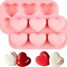 Heart Shaped Silicone Mold, Suitable For Baking Chocolate Bombs, Candies, Jelly, Epoxy Resin Art Candles, Handmade Soaps, Wedding Anniversary Party - Multicolor - View 1