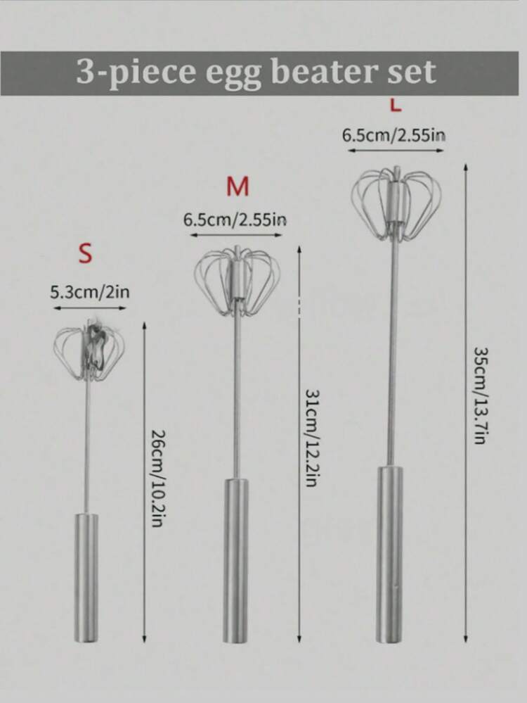 1个简易手动打蛋器，不锈钢材质，半自动按压旋转式，适用于家庭厨房，可用于搅拌鸡蛋、牛奶、面团等。 - 彩色 - 查看 11