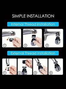 360° Rotating Faucet Extender, Kitchen Tool, 2 Modes, 360° Rotating Water-Saving High Pressure Faucet Extender, Suitable For Bathroom And Kitchen, High Pressure Adjustable 2 Modes Soft Shower And Strong Mist, Water-Saving Splash-Proof Design - Multicolor - View 9