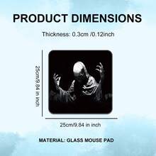 Gothic Skull Glass Mouse Pad, Terrifying Skeleton Cloak Design, Rigid Gaming Mouse Pad, Suitable For PC, Smooth Operation, Dominate The Game, Durable, Special Glass Surface, Improve Precision And Speed - Multicolor - View 4