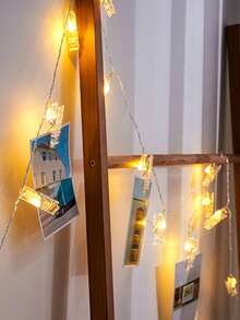 1pc 1.5/3/6m Indoor LED Photo Clip String Lights, Photo Wall Decor Lighting, Room Decoration Prop Lights, Indoor Room Decor, Wall Decor String Lights, Wedding Birthday Party Photo Clip Lights