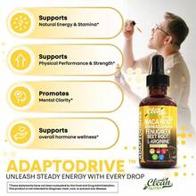 Organic Maca Root Liquid Drops With Ashwagandha, Fenugreek, Beet Root And L-Arginine Liquid Multivitamin For Women And Men - Adapto Drive Supplement - 1Bottles - 查看 6
