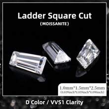 5pcs Moissanite Trapezoid Cut, Size 1.0mm*1.5mm*2.0mm, D Color VVS1 Clarity, Suitable For Pendant, Necklace, Ring, Earring, High-End Jewelry Making, DIY Jewelry Loose Stones - White - View 12