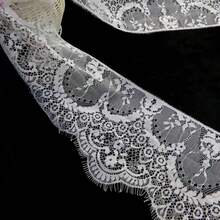 3 metros/paquete de encaje de pestañas, adecuado para mantel, decoración de ropa, decoración de boda, manualidades DIY - Negro - Ver 8