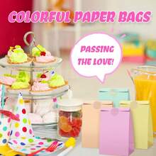 24 túi giấy quà tặng nhiều màu sắc, túi giấy Kraft nhiều màu, túi quà tặng tiệc tùng, thích hợp cho Ngày Valentine, sinh nhật, đám cưới, tiệc mừng em bé, kỷ niệm và sử dụng cho doanh nghiệp nhỏ. - Nhiều màu - Xem 10