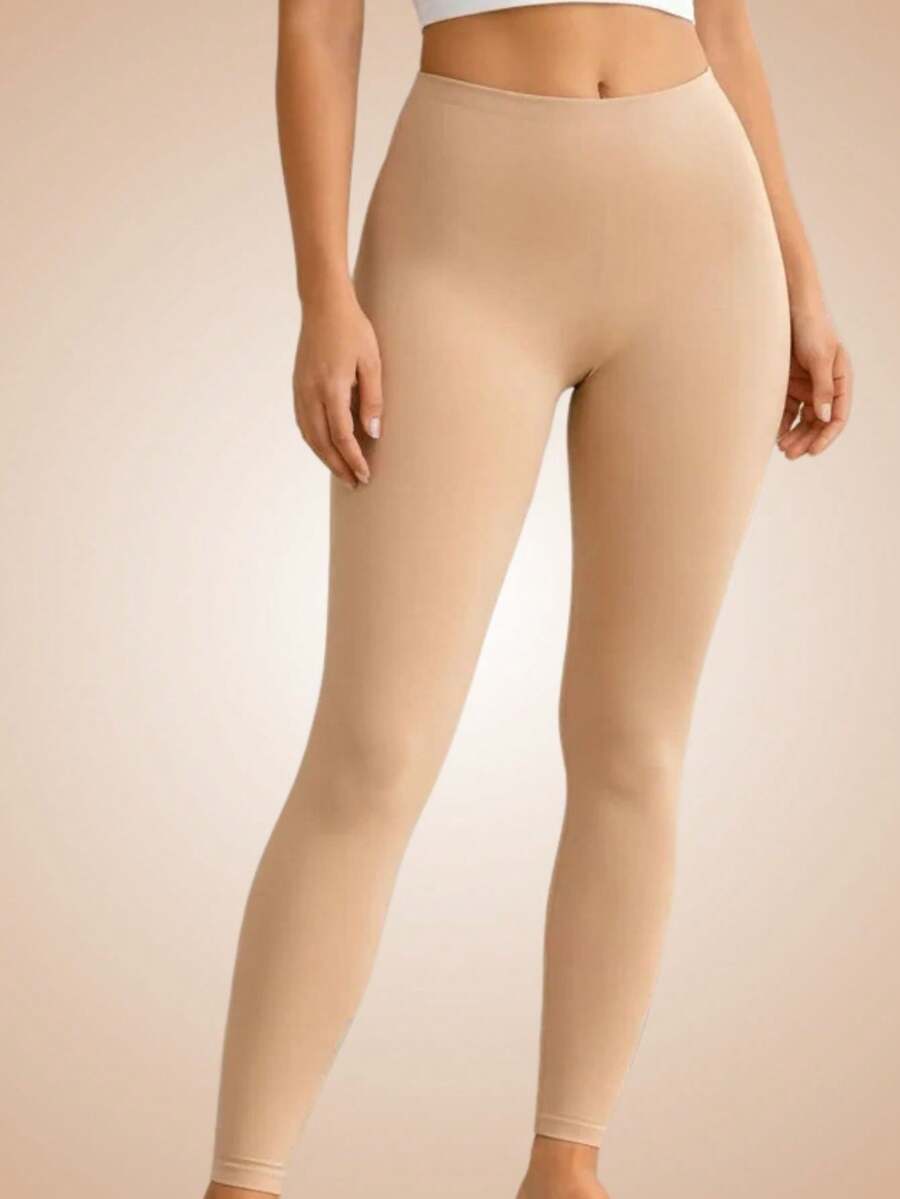Women's Nude Thermal Base Layer Leggings For Winter Comfort - Premium Indira - BEGE - Xem 1