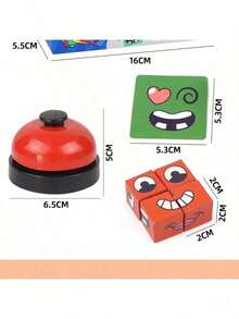 1 Set de Bloques de Construcción de Puzle con Expresiones Faciales Intercambiables, Juego de Mesa, Juguete para 2 Jugadores, Regalo de Juguete de Puzle, Adecuado para Reuniones Familiares - Multicolor - Ver 3