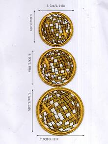 Disco Ball, Shiny Ball Pattern Cloth Patch, Cartoon Style Embroidered Sew-On Applique, DIY Craft, Suitable For Clothes, Shoes, Hats, Bags, Etc. - Pink - View 7