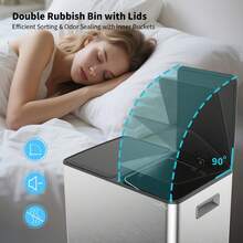 A 40-Liter Stainless Steel Waste Bin Featuring Two Sections - Anti-fingerprint Black - View 10