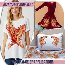 [Free Shipping]Silvora Pair Embroidery Phoenix Costume Sequin Appliques Patches, Peacock Feather Tail Applique Embellishments For Dance Dresses,Clothes,T-Shirt,Neckline Bodice Pants (Red) - 紅色 - 查看 7