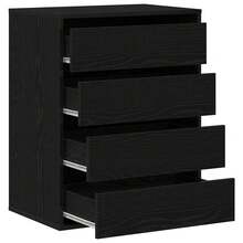 vidaXL Armoire à tiroirs Noir 60 x 41 x 76 cm Bois d'ingénierie - Noir - Voir 5