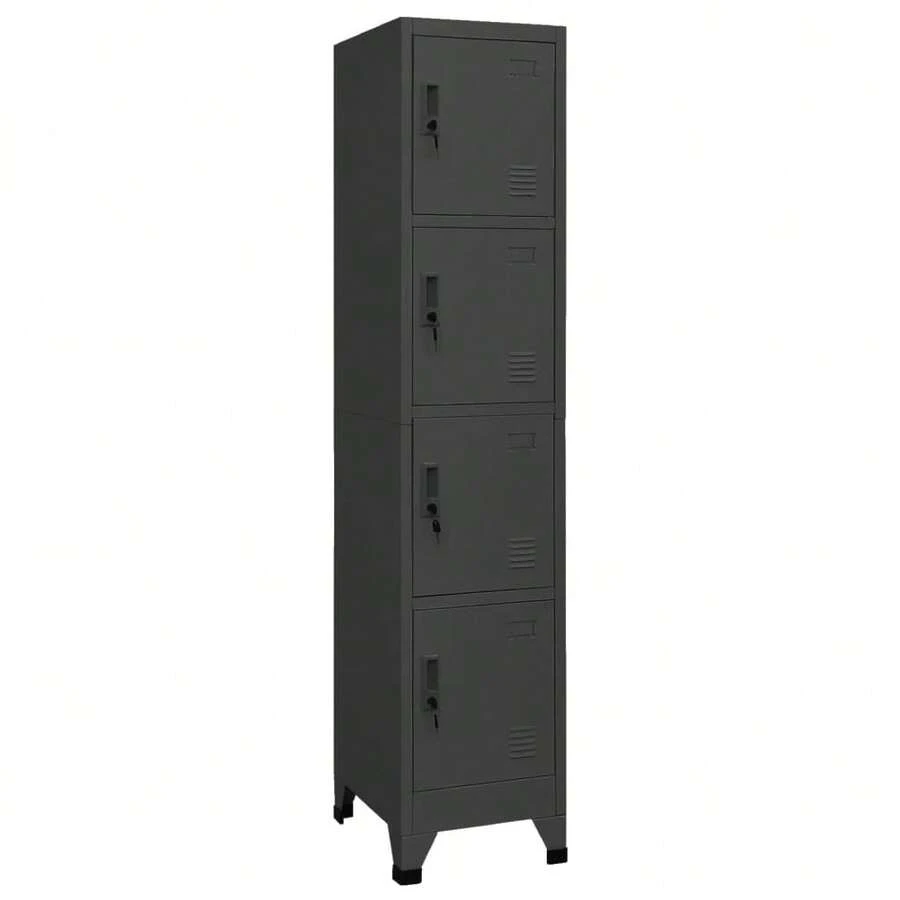 vidaXL Armoire à casiers Anthracite 38x45x180 cm Acier - Gris - Voir 1