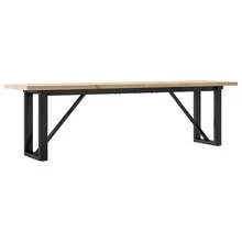 vidaXL Tavolo basso cadre en O 160x40x45,5 cm in legno di perno massiccio d'acciaio - Castano - Visualizzare 2