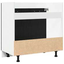 vidaXL Meuble Bas d'Évier Chêne Noir 80x46x81,5 cm Bois Ingénieré - Noir - Voir 8