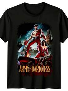 Army of Darkness (1992) Movie Poster Inspired T-Shirt Retro Tee Unisex - Negro - Ver 1