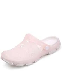 2026 Women Sandals Hollow Slip-On Mules Breathable Closed Toe Beach Shoes - Apricot - View 3