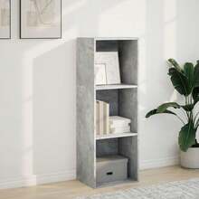 vidaXL Bibliothèque gris béton 40x30x114 cm ingénierie du bois - Gris - Voir 3