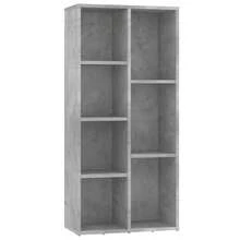 vidaXL Biblioteca cinza beton 50x25x106 cm Bois d'ingénierie - Cinza - Ver 2