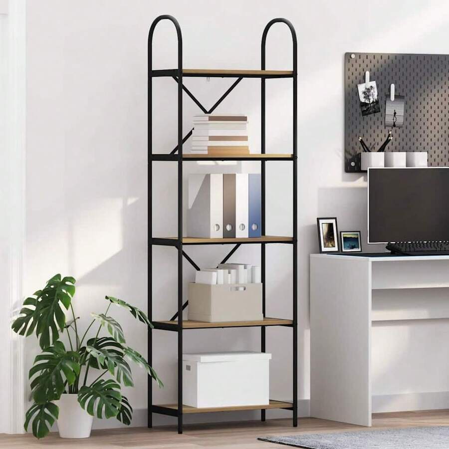 vidaXL Étagère Chêne artigianale 60 x 30 x 183 cm Bois d'ingénierie - Castano - Visualizzare 1