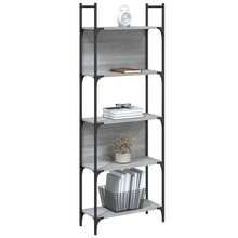 Libreria vidaXL a 5 livelli, colore grigio, dimensioni 60,5x24x166,5 cm. - Grigio - Visualizzare 4