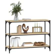 vidaXL Biblioteca Chêne Sonoma 100x33x70,5cm Bois d'ingénierie acier - Castanho - Ver 4