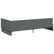 vidaXL Cadre de lit d'angle Grigio foncé 90 cm x 190 cm in velluto - Grigio - Visualizzare 7