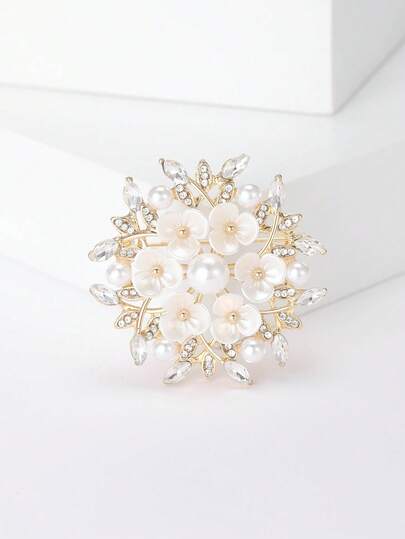 Luxury Rhinestone Plum Blossom Brooches - Plant Pins For Women Unisex Casual Party Jewelry Accessories / Friends Gifts Badges Decoration