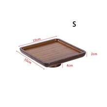 1pc Minimalist Retro Wooden High Heel Shaped Tray, Round/Square Dessert Display Stand, Bamboo High Heel Fruit Plate For Living Room - Multicolor - View 9