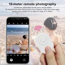 Page Turner,  Control Remoto App Desplazamiento Clicker, Obturador de Cámara Inalámbrico Botón Selfie, Compatible con Teléfono, Pad, OS, (White),39508734 - Multicolor - Ver 5