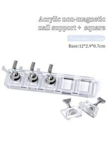 New 5Grids/Set Transparent Non-Magnetic Acrylic Nail Stand For Press On Nail Cat Eye Nail Art Practice & Display Stand Nail Holder Tool DIY Manicure Supplies - Multicolor - View 10