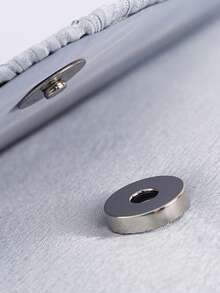 4件套女士时尚百搭奢华水晶手拿包、晚宴包、派对包、链条单肩包、水晶爪链项链、耳环、手链、派对首饰套装 - 銀色 - 查看 7