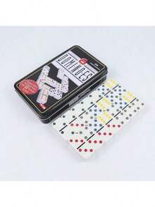 1pc - Melamine Material Mahjong Tile 28pcs Double Six Domino Set, Ivory Color - Multicolor - View 6