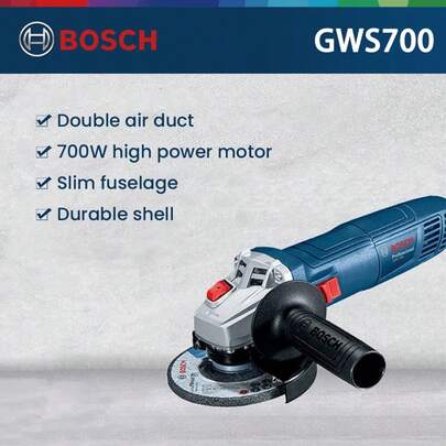 bosch 700W Professional Angle Grinder, Blue & Black (Requires EU Plug Adapter For Use)