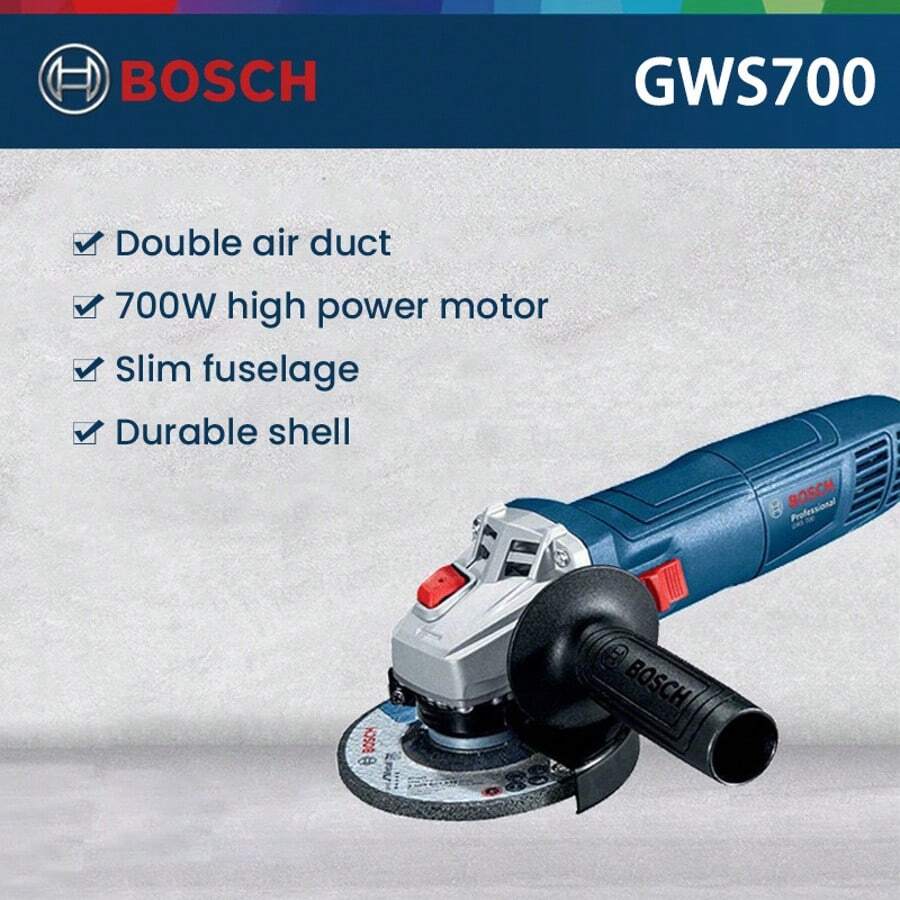 bosch 700W Professional Angle Grinder, Blue & Black (Requires EU Plug Adapter For Use) - Multicolor - View 1