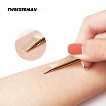 Tweezerman Bộ nhíp tỉa lông mày Micro Charm mạ vàng hồng - Hoa hồng vàng - Xem 3