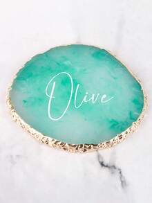 Personalized Resin Coasters, Personalized Name Coasters, Customized Round Nail Art Palette, Personalized Customized Beverages, Customized Engraved Marble Texture Wooden Coasters, Resin Coasters, Customized Nail Art Photo Board, Round Nail Art Palette, Resin Agate Nail Art Palette Display Board Tools, Wedding, Business Cards, Jewelry, Colored Plates, Bridesmaids, Personalized, Unique, Ideal Gift For Him - Multicolor - View 13