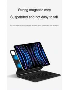 适用于 iPad Pro 第一代、第二代、第三代、第四代（2018-2022 年）11 英寸平板电脑的妙控键盘保护套，带磁吸支架，型号包括：A1980、A2013、A1934、A1979、A2228、A2068、A2230、A2231、A2377、A2459、A2301、A2460、A2435、A2759、A2761、A2762，配备蓝牙、触控板和背光。 - 黑色 - 查看 9