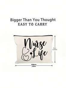 A Makeup Bag Printed With The Words"Nurse Like"Lightweight Toiletry Pouch, Spacious Zippered Makeup Pouch, Middle Eastern Accessory,Durable Fabric Compact Travel Cosmetic Pouch, Perfect Gift For Nurses, Nursing Students, Nurse'S Day, Graduation, Christmas, Nurse Accessories For Work,Unique Gift For Mom - Multicolor - View 7