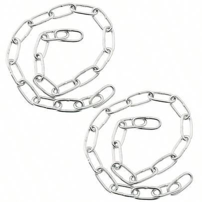 2 piezas Cadena de eslabones de acero inoxidable 304, de 1/8 pulg. - 19,68 pulg. de largo, para tirar, remolcar, colgar, uso doméstico, camping, mascotas