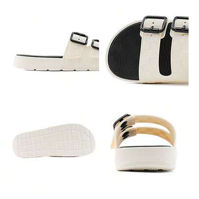 1 Pair Men's Slippers, Non-Slip Soft EVA Thick Sole, TPU Strap, Plus Size, Summer