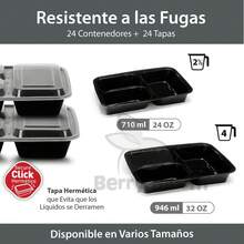 Tendencia24 Contenedores Para Alimentos Con Tapa 3 Divisiones 32 OzCalidad premium - 1 - Ver 10