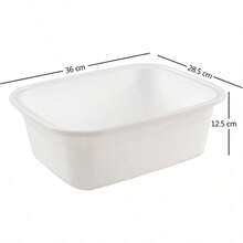 Set Of 4 Plastic Wash Basin Rectangle White Washing Up Bowl 12L - Assorted - View 5
