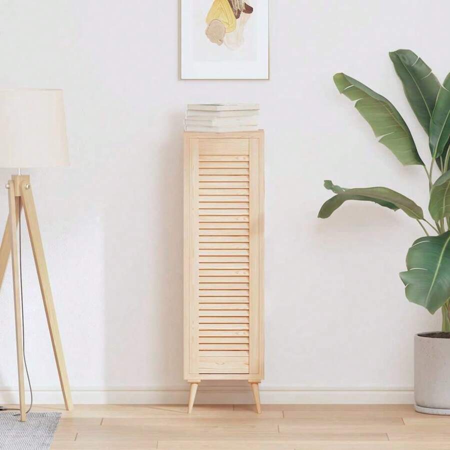 vidaXL Puerta de armario para persiennes 99x29,5 cm madera de pin macizo - Marrón - Ver 1